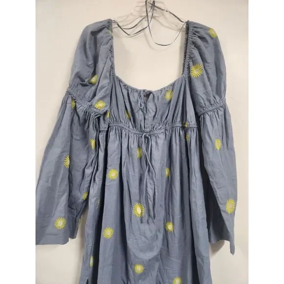 Free People Emory Embroidered Midi Dress Size L